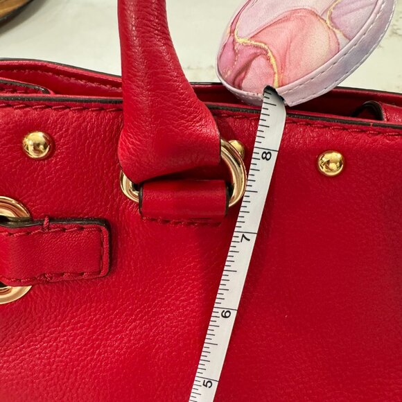 Michael Kors Red Leather Hamilton Medium East West Tote Shoulder Bag - Picture 9 of 13